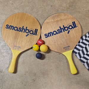 Wooden Paddle Set with Yellow Handles